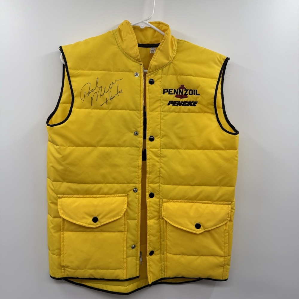 RARE VINTAGE PENNZOIL PENSKE RICK MEARS AUTOGRAPH VEST Indy Size Small